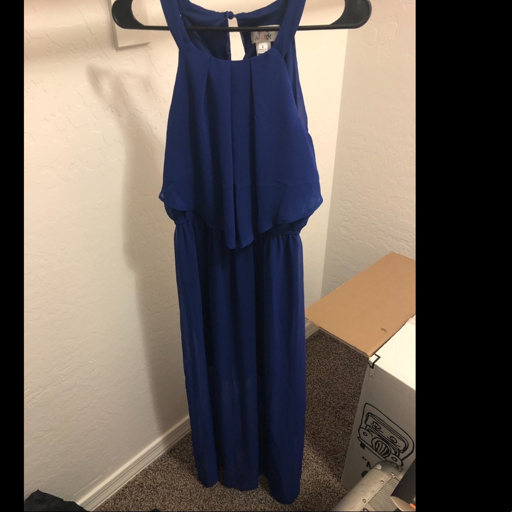 Royal Blue Halter Dress